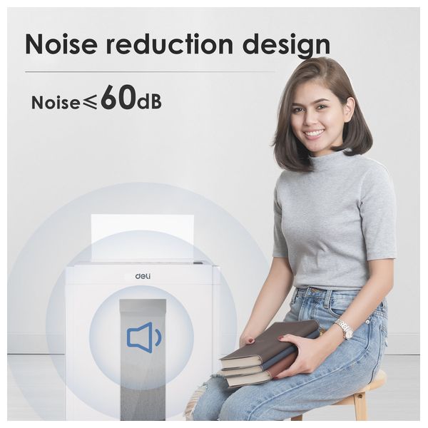  Deli T051 - Paper Shredder - 16 L - Continuous Shredding 10 Minutes - White 
