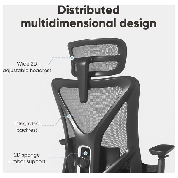  Deli KF230 - Modern Ergonomic Office Chair with Adjustable Height - Backrest & Armrests - Supports up to 150kg 
