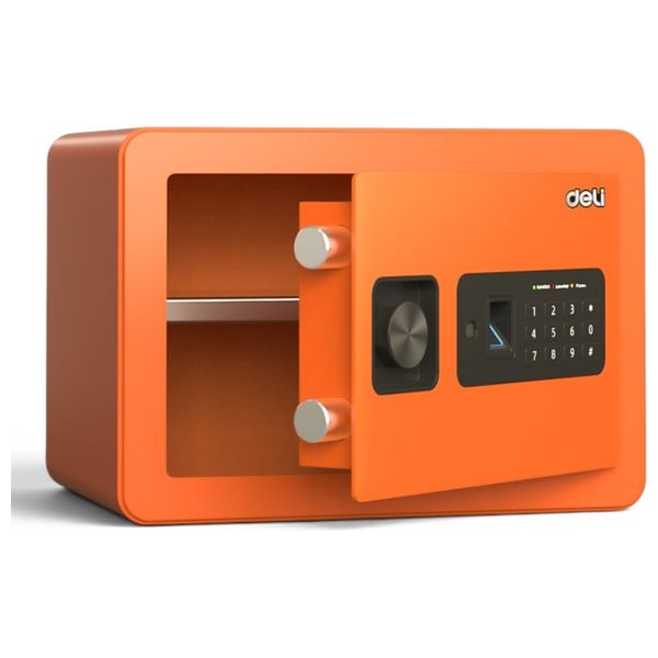  Deli T590 - Electronic Fingerprint & Password Safe - Orange 