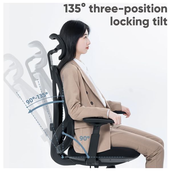  Deli KF230 - Modern Ergonomic Office Chair with Adjustable Height - Backrest & Armrests - Supports up to 150kg 