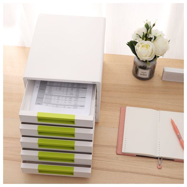  Deli Rio EZ01053 - Desktop File Organizer - 5 Drawer - Green 