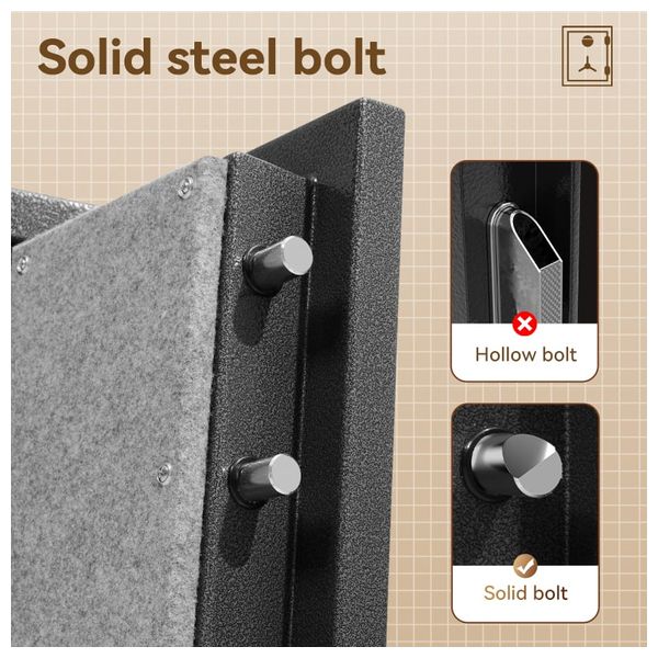  Deli T600 Safe with Key Digital PIN & Touch Screen - Fire-Resistant - 50×36×35 cm - Black 