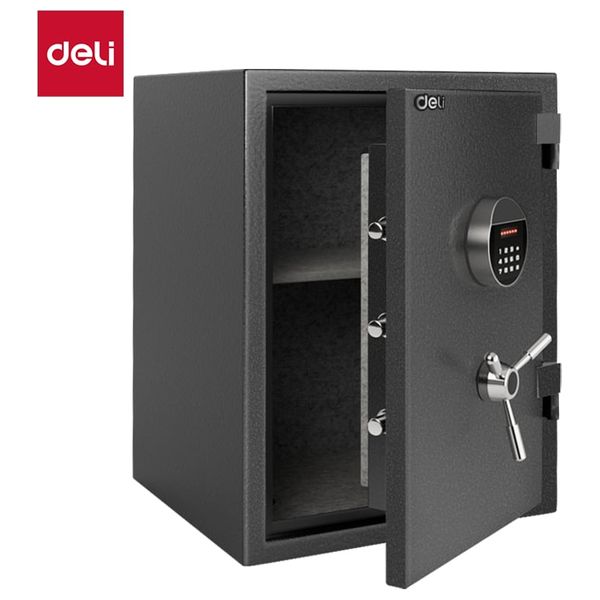  Deli T600 Safe with Key Digital PIN & Touch Screen - Fire-Resistant - 50×36×35 cm - Black 