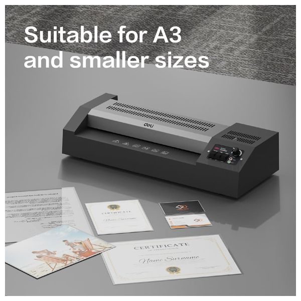  Deli T115 - Thermal and Cold Laminator - A3 Size - Black 