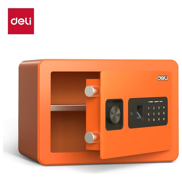  Deli T590 - Electronic Fingerprint & Password Safe - Orange 