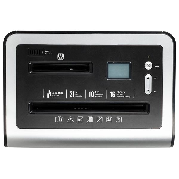  Deli - Paper Shredder - 31L - Continuous Shredding 10 Minutes - Black 