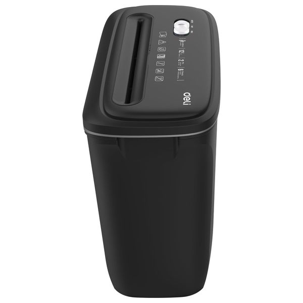  Deli - Paper Shredder - 12 L - Continuous Shredding 2 Minutes - Black 