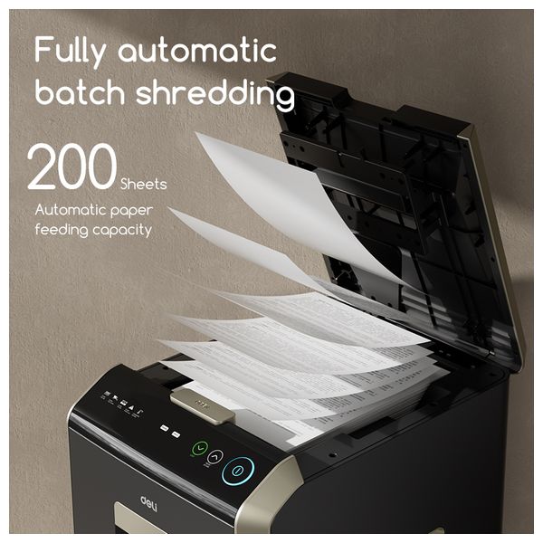  Deli ET089 - Paper Shredder - 30L - Continuous Shredding 60 Minutes - White 