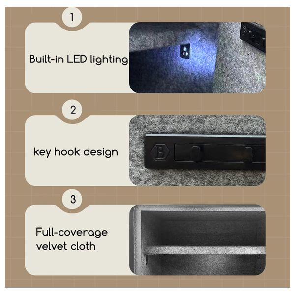 Deli T581 - Safe with Key & Digital PIN - Fire Resistant - 42 x 38 x 30 cm - Black 
