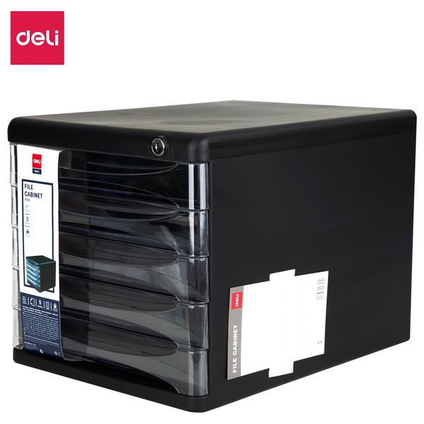  Deli File Cabinet 5-Drawer Organizer -Black -27x36x26 cm 