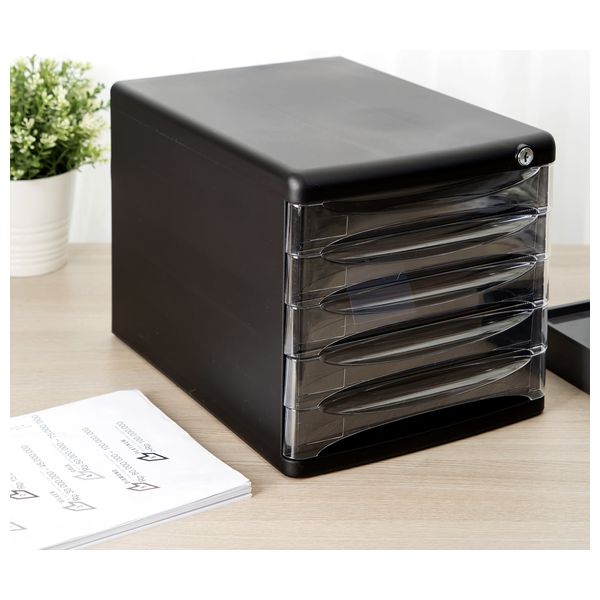  Deli File Cabinet 5-Drawer Organizer -Black -27x36x26 cm 