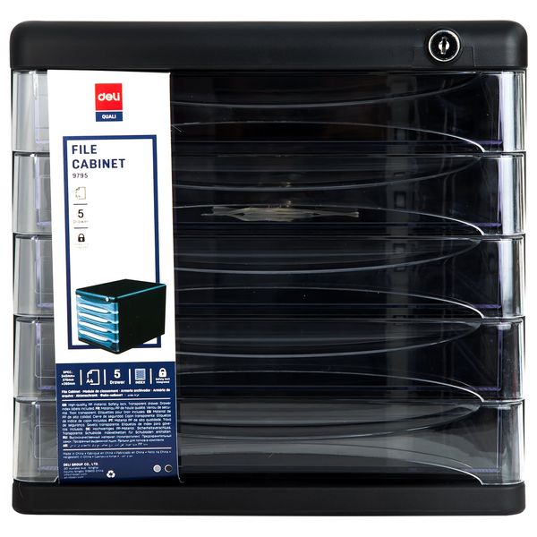  Deli File Cabinet 5-Drawer Organizer -Black -27x36x26 cm 