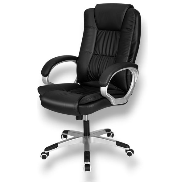  Deli E4524 - Ergonomic Office Chair with Tilt Backrest - High Density Foam - Leather Armrests 