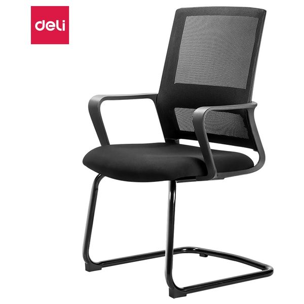 Deli E4500 - Ergonomic Mesh Office Chair with Lumbar Support & High Density Foam - Fixed Armrests - Black