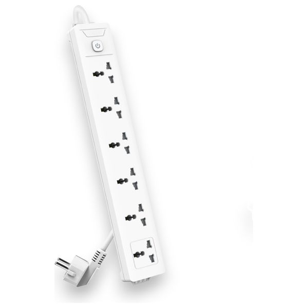  موزع طاقة سداسي المنافذ من ديلي - T406 - منافذ 6 - 2500 واط - ابيض 