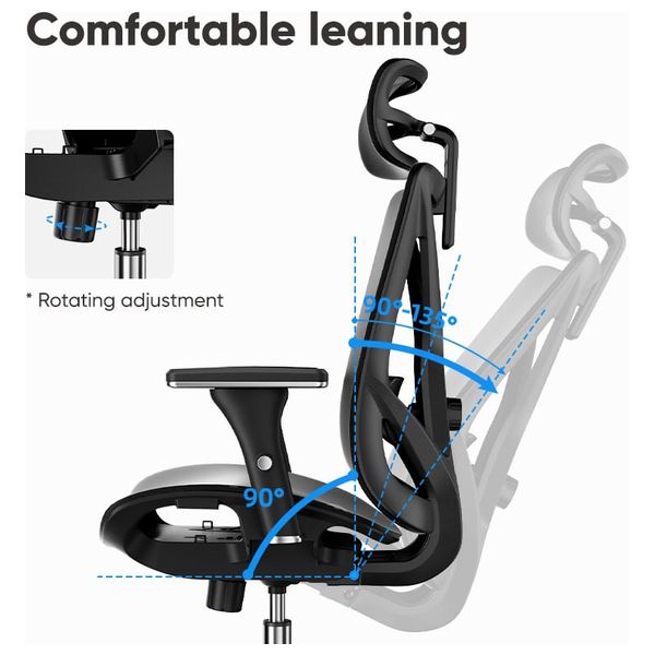 Deli KF231 Office Chair - Size: 71 × 37 × 65.5 cm - Black