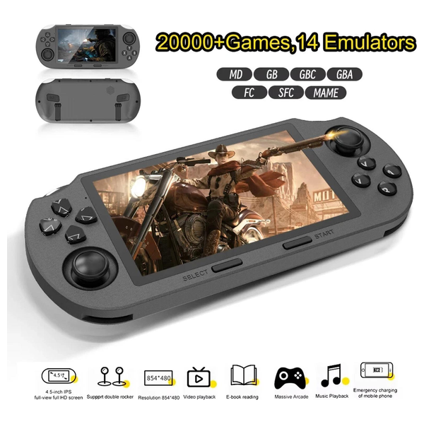  SAG Electronics SF3000 retro handheld gaming console - 4.5-inch display - 3000mAh battery - Black 