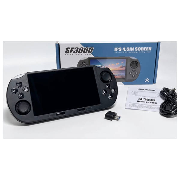  SAG Electronics SF3000 retro handheld gaming console - 4.5-inch display - 3000mAh battery - Black 