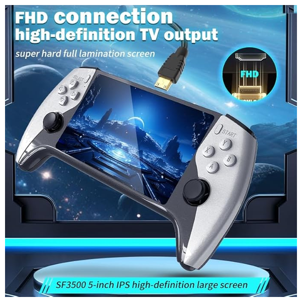  Sag Electronics SF3500 - Handheld Gaming Console - 5.5 Inch IPS Display - 64GB - Black 