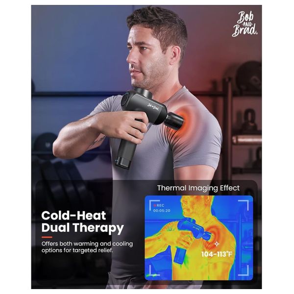  Bob and Brad X6 Pro Max Massage Gun - Professional Deep Tissue Percussion Massager with Heat and Cold Therapy - Black 