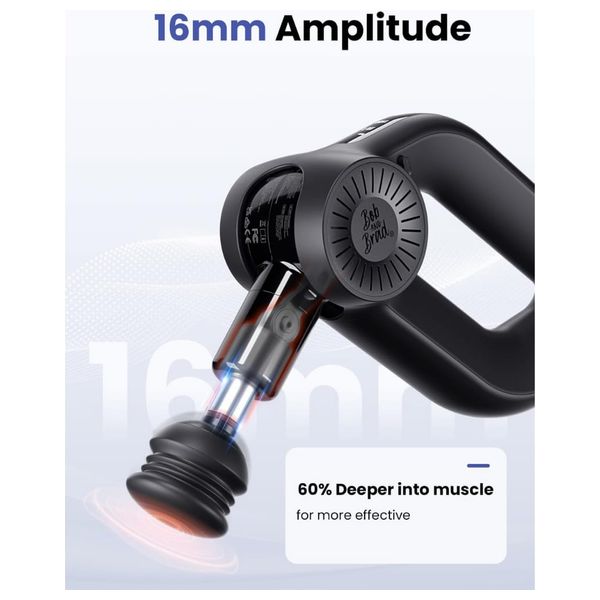  Bob and Brad D6 Pro - Percussion Massage Gun - Professional Deep Tissue Muscle Therapy - Black 