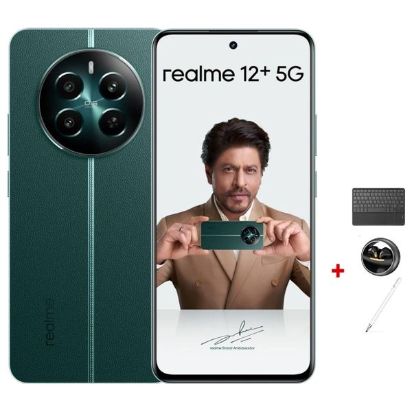 ريلمي 12 بلس 5G - دبل سيم - 256/8 كيكابايت +  سماعة داخل الاذن + قلم + كيبورد