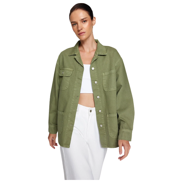 Trendyolmilla Women’s Denim Shirt Jacket - Khaki