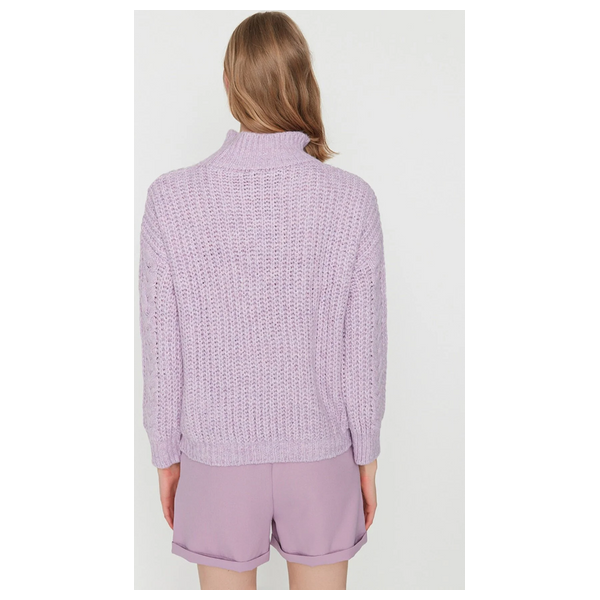 بلوزة نسائية قبة عالية ترينديول ميلا - بنفسجي