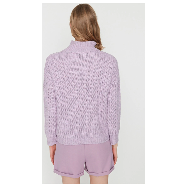 بلوزة نسائية قبة عالية ترينديول ميلا - بنفسجي