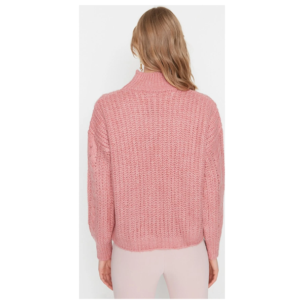 بلوزة نسائية قبة عالية ترينديول ميلا - وردي