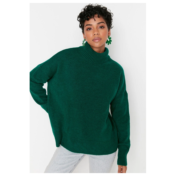 Trendyolmilla Women’s High Collar Sweater - Green