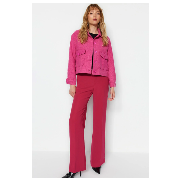 Trendyolmilla Women's Oversize Cachet Jacket Coat - Pink