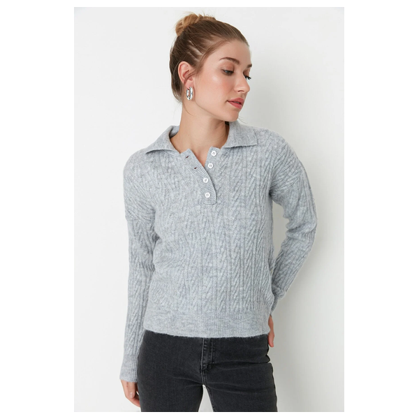 Trendyolmilla Women’s Wide Fit Soft Sweater - Gray