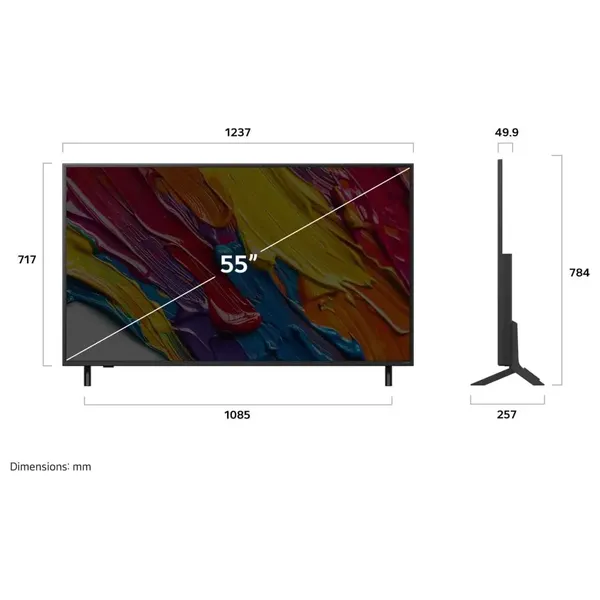  شاشة إل جي - 55 انش - 4K QNED - هيرتز 60 - نظام ويب او اس - 82A6A - أسود 