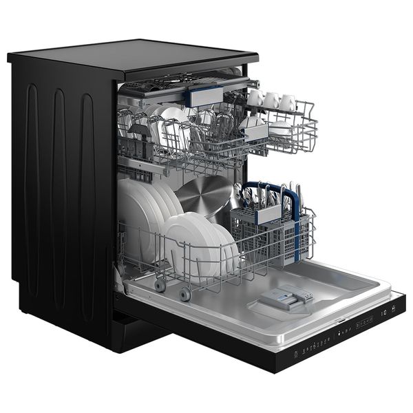  Hitachi HDF-F158CVGB - Dishwasher - Freestanding - 15 Place Settings - Inverter - Glass Black 