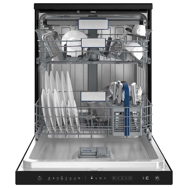  Hitachi HDF-F158CVGB - Dishwasher - Freestanding - 15 Place Settings - Inverter - Glass Black 