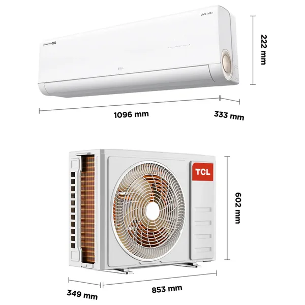  TCL TAC-18CHSD/MAV - Wall Mounted Air Conditioner - 1.5 Ton - Inverter - Cooling and Heating - 7-Level Ampere Control - White 