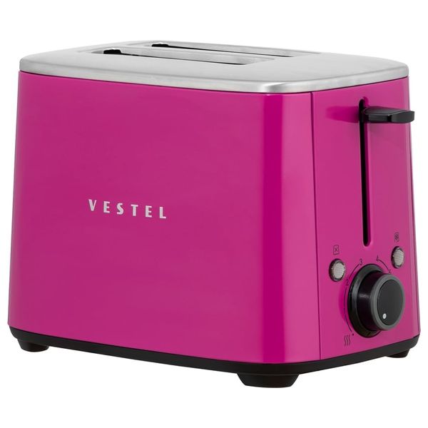  محمصة خبز فيستل ريترو بفتحتين - 960 واط - PINK-TOASTER - وردي 