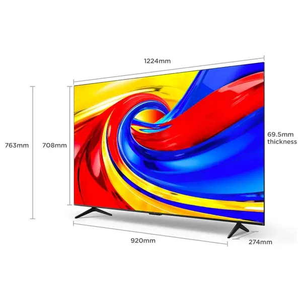  شاشة تي سي إل - 55 أنج - 4K - QLED - سمارت - 60 هيرتز - Google TV - T6D - أسود 