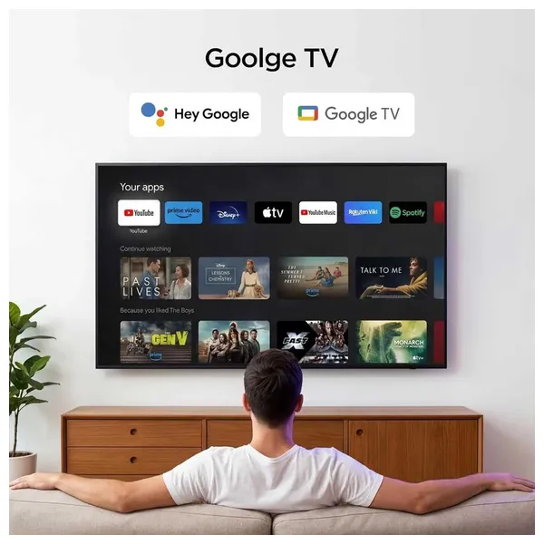  شاشة تي سي ال - 50 أنج - 4K - LED - سمارت - 60 هيرتز - جوجل تي في - 50V6D - اسود 