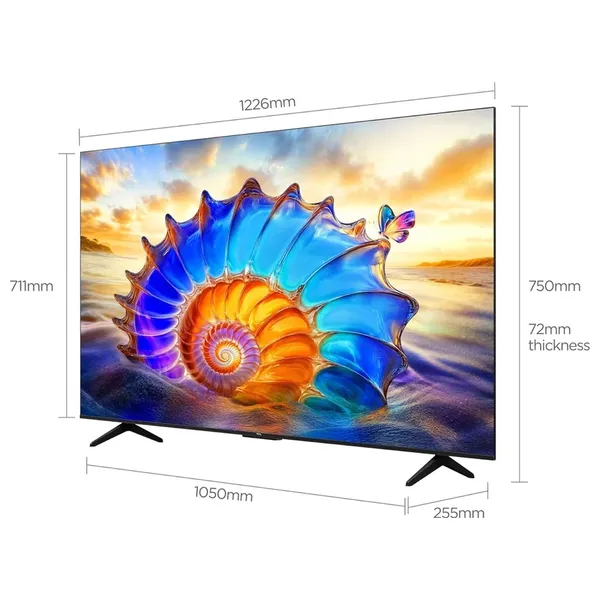  شاشة تي سي ال - 55 أنج - 4K - LED - سمارت - 60 هيرتز - جوجل تي في - 55V6D - اسود 