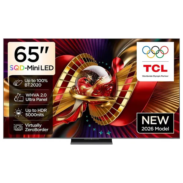  شاشة تي سي إل - 65 أنج - 4K - QLED - سمارت - 144 هيرتز - Google TV نظام - C8L - أسود + تي سي إل Z100-M - مكبر صوت ساوند بار 