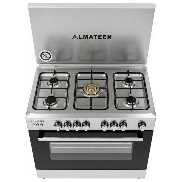  Almateen GCMA9706SS-EG - Freestanding Cooker - 90 × 60 cm - 5 Burners - Silver 