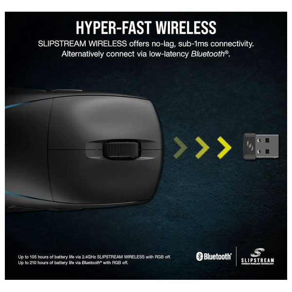  Corsair M75 - Wireless Gaming Mouse - RGB - Black 