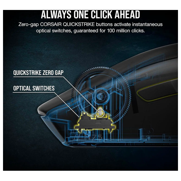  Corsair M75 - Wireless Gaming Mouse - RGB - Black 