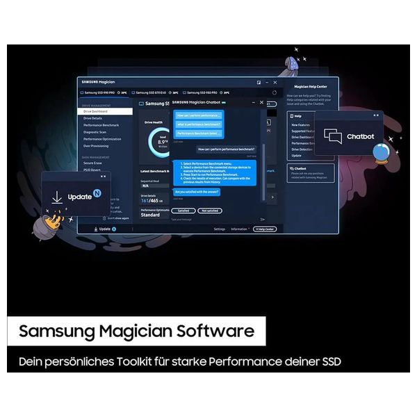  Samsung 990 PRO - Internal SSD - 2TB - Black 