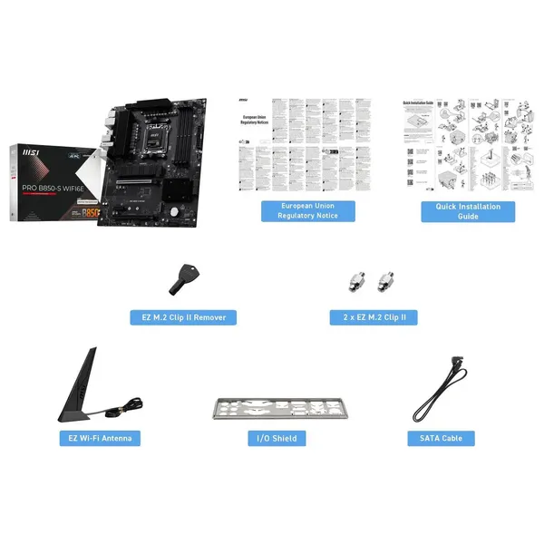  لوحة أم MSI PRO B850-S WIFI6E - مقبس AMD AM5 - بحجم ATX 