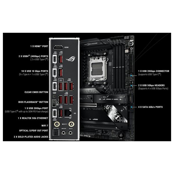  ASUS ROG Strix X870E-E - WiFi Motherboard - Black 