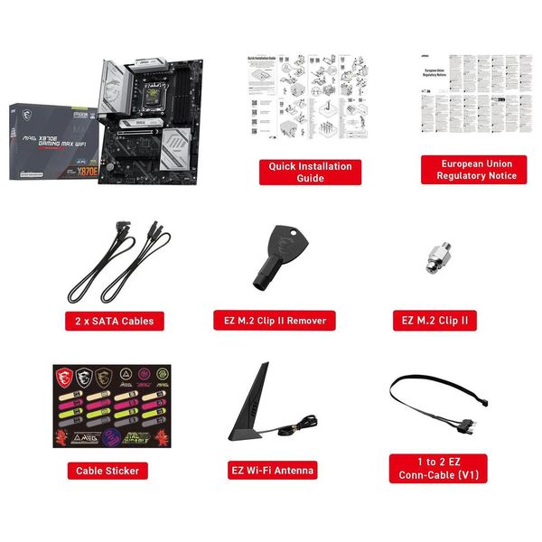  AMD X870E - Motherboard - AM5 - DDR5 - PCIe 5.0 - M.2 Gen5 - Wi-Fi 7 - 5Gbps LAN 