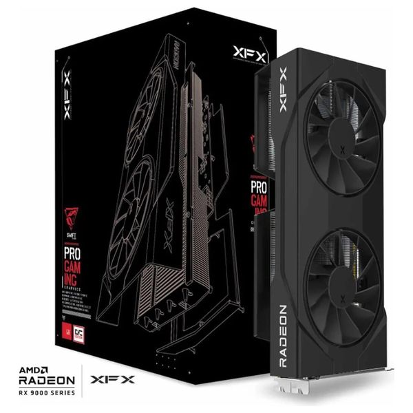  بطاقة رسومات ايه ام دي - RX-96TSW16BQ - بحجم 16 كيكابايت - Radeon RX 9060 XT - اسود 
